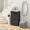 TIRAMISUBEST Black Narrow Shoe Cabinet for Entryway - Freestanding Storage Organizer with 2 Flip Drawers & Adjustable Shelves - 3 of 4