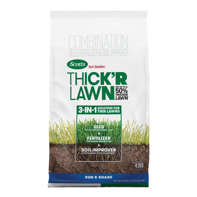 Scotts Turf Builder ThickR Lawn All-Purpose Lawn Fertilizer For Sun/Shade Mix 4000 sq ft, 1 of 7