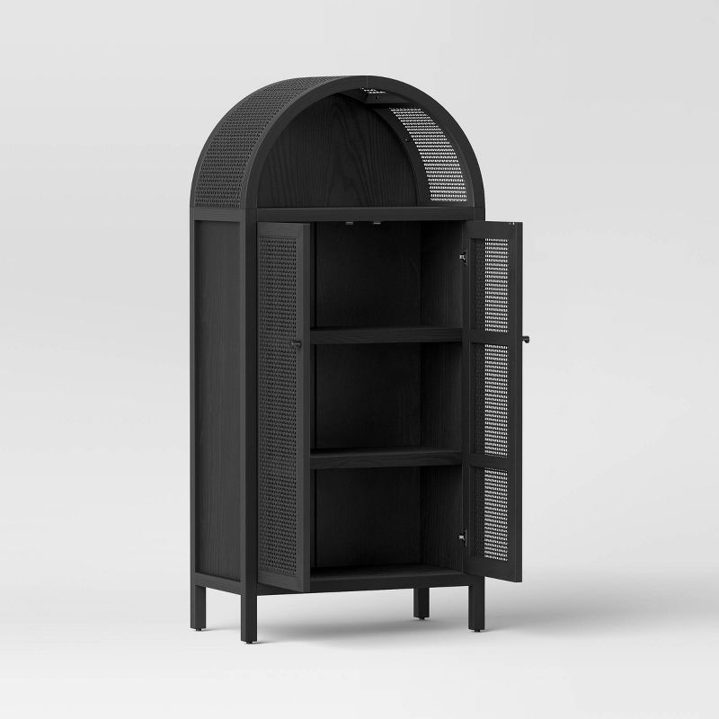 Woven Arched Wood Cabinet - Threshold™, 4 of 12
