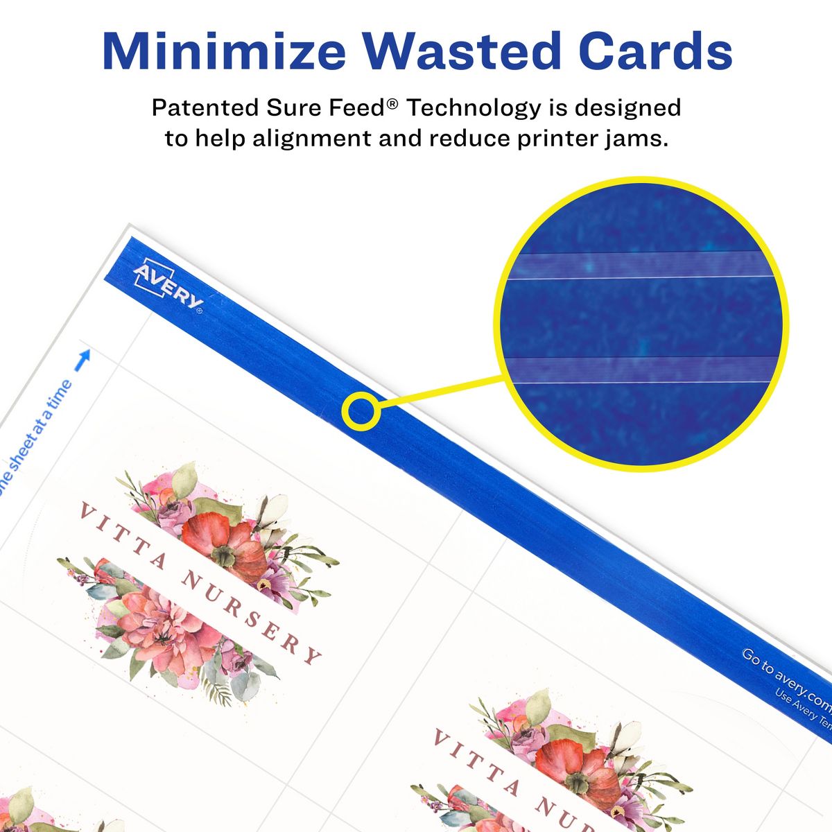 Avery Printable Matte White Cards with Sure Feed, 2.5" x 3.5" Rectangle - thumbnail 3
