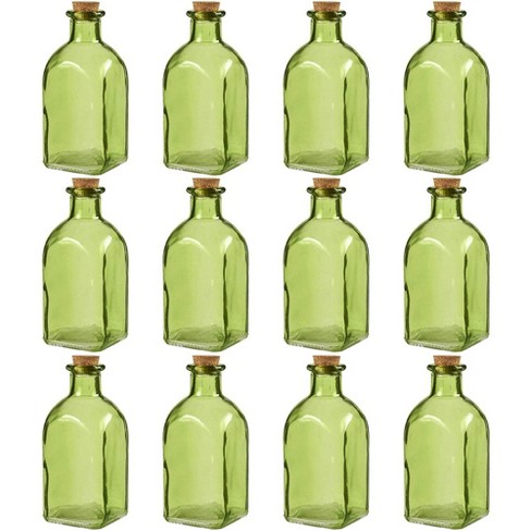 Download Juvale Clear Glass Bottles Cork Lids 12 Pack Small Green Transparent Jars Stoppers Vintage Wedding Decoration Home Party Favors 4 75 X 2 X 2 Inches Target