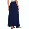 Women's 2025 Maxi A-Line Skirt - Elastic High Waist Flowy Long Skirt with Pockets Navy Blue - 3 of 4