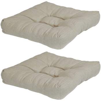 Sunnydaze Indoor/Outdoor Square Tufted Patio Chair Seat and Back Cushions - 20" - 2pk