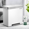 Kitchen, 16 Gallon (2 x 8 Gallon) Dual Compartment Garbage Can, 60L Pedal Recycling Bin, Stainless Steel, 15 Trash Bags Included - 3 of 3