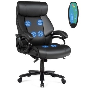 Costway Big and Tall Office Chair 500lbs with 6-Point Massage Wide Seat & Padded Armrests - 1 of 4