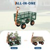 Heavy-Duty 2-in-1 Garden Wagon Utility Steel Cart with All-Terrain Tires and Removable Mesh Side Panels - 3 of 4