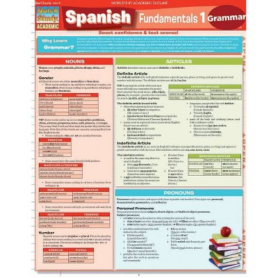 Spanish Fundamentals 1 Grammar - (Quickstudy: Academic) by  Barcharts Inc (Poster)