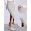 Allegra K Women's Knit Side Slit Hight Waist Midi Bodycon Skirt - 2 of 4