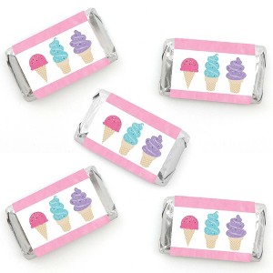 Big Dot of Happiness Scoop Up the Fun - Ice Cream - Mini Candy Bar Wrapper Stickers - Sprinkles Party Small Favors - 40 Count - 1 of 4