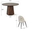 Dwen+Rhon 5-Piece Dining Table Set for 4, 46" Manufactured Grain and 4 White Upholstered Boucle Chairs for Dining Room-Maison Boucle - 3 of 4