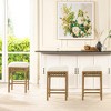 Jennifer Taylor Home Lucia 25.5" Backless Upholstered Counter Stool with Resin Rattan Frame, Ivory White Boucle - image 3 of 4