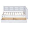 Twin/Full Size Wooden Daybed with 2 Drawers/Trundle, Storage Shelf and USB Charging Ports, 4Q -ModernLuxe - 4 of 4