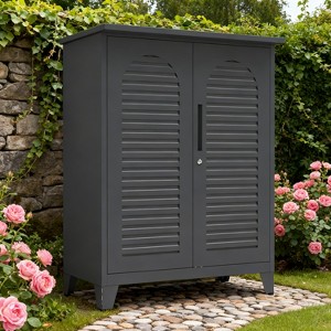 GDFStudio Brielle 47.2'' Tall Metal Tool Storage Cabinet with 2 Doors and 3 Shelves - 1 of 4