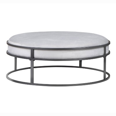 39.5" Greenbank Round Cushioned Ottoman - HOMES: Inside + Out