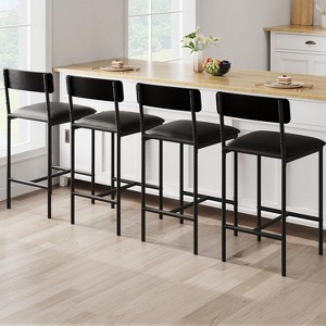 Dining Table Chair Set - Kitchen Table & Chair Sets - Compact Table w/ Upholstered Bar Stools & Space Saving Design for Apartment - 1 of 4