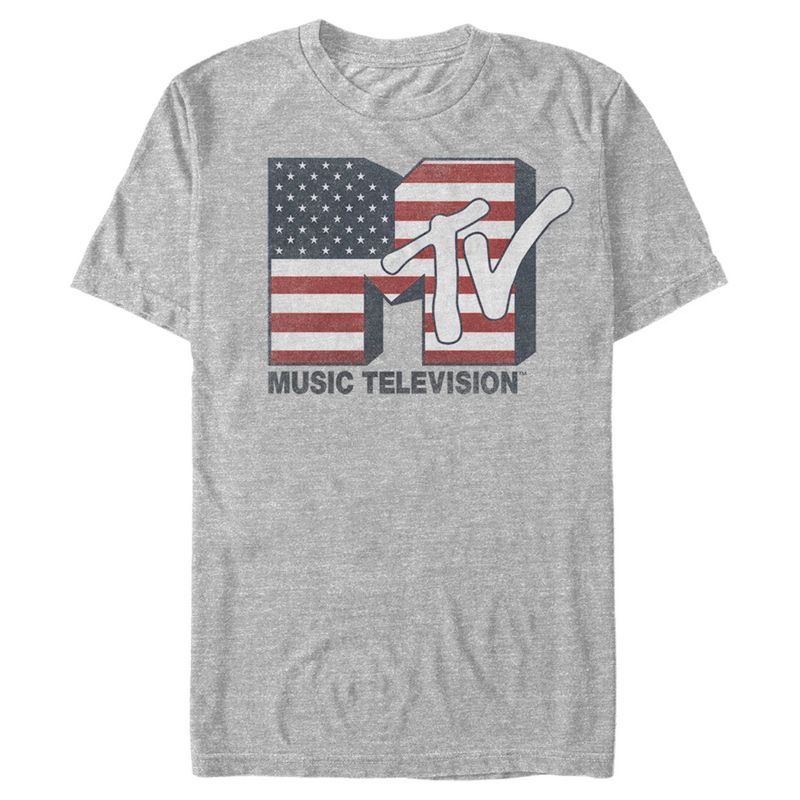 Men's MTV American Flag Classic Logo T-Shirt, 1 of 6