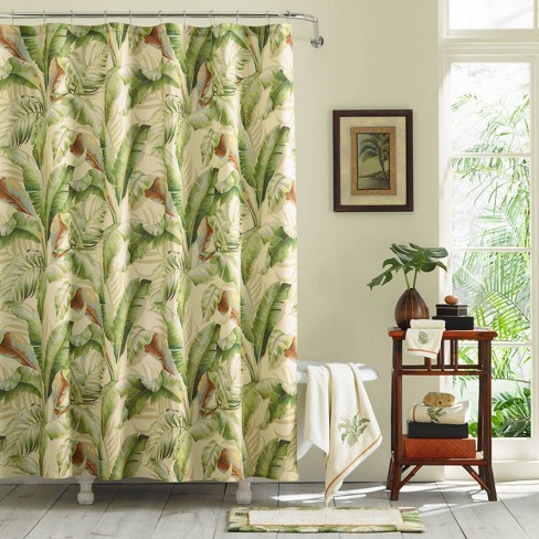 72 X84 Palmiers Shower Curtain Green, Shower Curtain 72 X 84