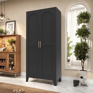 Hrinhom 61"H Metal Storage Cabinet with Doors and Adjustable Shelves - 1 of 4