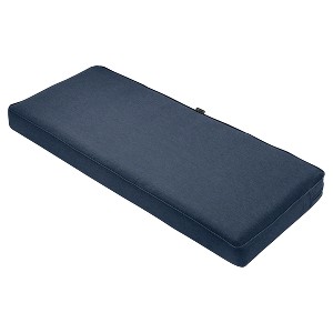 Montlake Fadesafe Patio Bench/Settee Cushion Set - Heather Indigo Blue - Classic Accessories, Blue Blue