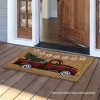 Briarwood Lane Red Checkered Truck Christmas Coir Doormat Natural Fiber Welcome 30" x 18" - image 2 of 2