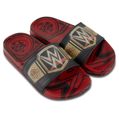 WWE Boys Championship Belt Slides - John Cena, Roman Reigns, Seth Rollins World Wrestling Champion Belt Slip On Slide Sandals