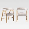 Saracina Home Set of 2 Modern Solid Wood Curved Back Dining Chair with Boucle Upholstery - 2 of 4