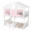 Sapphtopaz Twin Over Twin Bunk Bed, Loft Bed with Roof, Safety Guardrails, Window Box and Ladder for Bedroom - 3 of 4