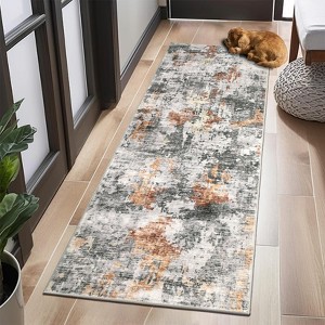 Modern Abstract Area Rugs Washable , Soft Large Bedroom Rug - 1 of 4