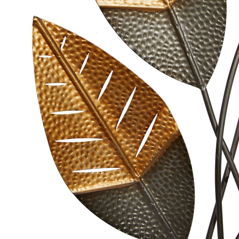 Contemporary Metal Leaf Wall Decor Gold - Olivia &#38; May, 3 of 6