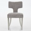 Akoasm Set of 2 Modern Linen Fabric Upholstered Dining Chairs with Curved Backrest and Steel Legs For Dining Room & Kitchen-Gray - 3 of 4
