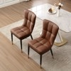 Bekrvio High-Back Faux Leather Dining Chairs Set of 4/6 - Modern Sturdy, Upholstered with Deep Sponge Seat, Metal Legs for Kitchen/Dining/Living Room - 4 of 4