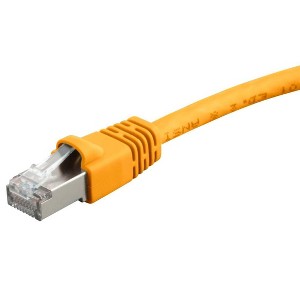Monoprice Cat6A Ethernet Patch Cable - 1 Feet - Yellow | Network Internet Cord - RJ45, 550Mhz, STP, Pure Bare Copper Wire, 10G, 26AWG - 1 of 4