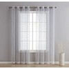 HLC.ME Audrey Embroidered Sheer Voile Light Filtering Grommet Curtain Panels - Set of 2 - 2 of 4