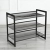 Yukimo 24"H Adjustable Metal Shoe Rack - Adjustable Angles, Space-Saving Shoe Organizer for Entryway/Front Door/Closet/Bedroom, Black - 2 of 4