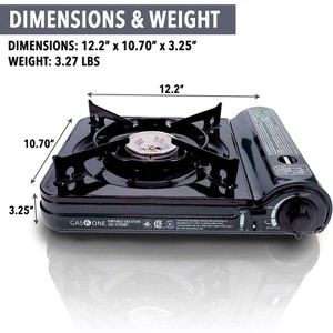 GasOne 10,000 BTU Portable Butane Gas Stove with Carrying Case CSA Listed, Midnight - 1 of 4