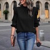 Coolmee Womens Tops Ruffle Collar Long Lantern Sleeve Shirt Fall Dressy Elegant Work Casual Blouse - 2 of 4