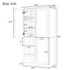 Bathroom Storage Cabinets With 3 Big Drawers And Adjustable Shelf, 62 Inch High Bathroom Cabinets, Bathroom Cabinets Modern -Cuddlewood - 4 of 4