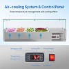 Winado 47 in. 125W 110V Refrigerated Prep Rail Countertop with Glass Shield - 4 of 4
