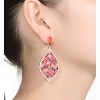 Guili Sterling Silver 18K Rose Gold Plated Ruby Red Cubic Zirconia Drop Earrings, a Timeless and Graceful Masterpiece of Classic Beauty - 2 of 3