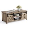 Coffee Table with Storage & Sliding Barn Doors,Farmhouse Coffee Tables for Living Room - 2 of 4