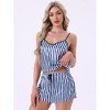 cheibear Women's Silky Satin Sleepwear Nightwear Cami Tops with Shorts Loungewear Pajamas Set - 2 of 4