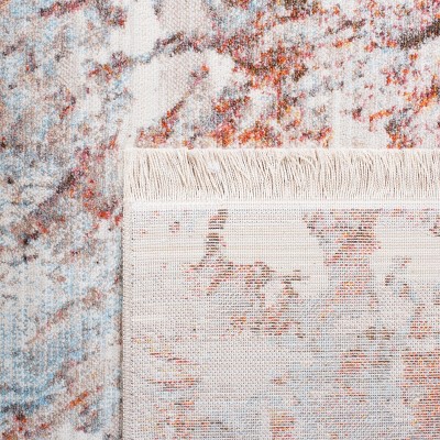 Vintage Persian Blue and Brown Synthetic Runner Rug