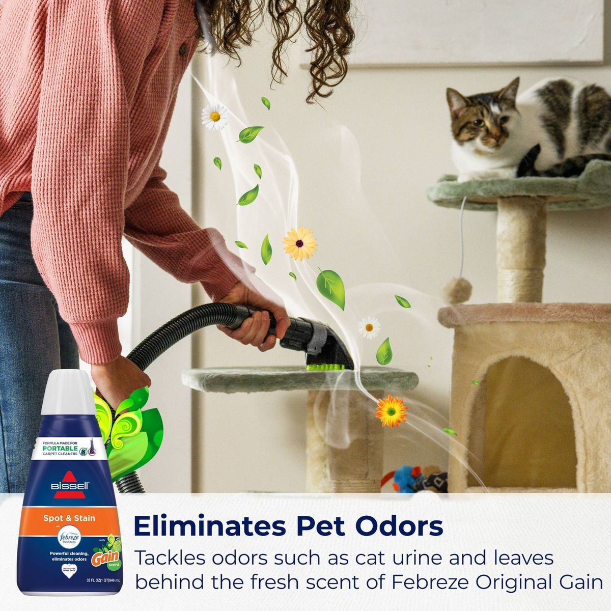 BISSELL 32oz Spot & Stain with Febreze Original Gain Scent Formula - 3968: Liquid Cleaner for Upholstery, Carpet, Pet Beds - thumbnail 4