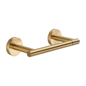 Cobbe Toiler Paper Holder Wall Mount, Double Post Pivoting Toilet Paper Roll Holder for Bathroom, SUS 304 Stainless Steel, Brushed Gold - 1 of 4