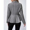 Coolmee Women Elegant Blazer Business Work Office Peplum Hem Jacket Open Front Herringbone Coats - 2 of 4
