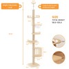 Heynemo Floor to Ceiling Cat Tree Tower with Acrylic Capsule, Adjustable Height, Sisal Scratching Posts, Multi-Level Design, Space-Saving Vertical - 3 of 4