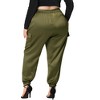Agnes Orinda Women's Plus Size Satin Elastic Waist Athleisure Ankle Length Casual Jogger Pants - 4 of 4