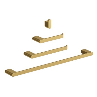 YAWWALK 4-Piece Bathroom Hardware Set with Towel Hook, Toilet Paper Holder, and 24-Inch Towel Bar,