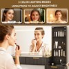 COZONY 48" Fluted Makeup Vanity Desk, 36" LED Mirror, 3 Color Modes, 5 Drawers, Open Shelf, Built-In Outlet, Glass Top - 3 of 4