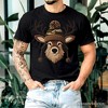 Deer Head Camo Hat Christmas T-Shirt, Imitation Latch Hook Yarn Cozy Hunting Season Tee | OrnamentallyYou - 4 of 4
